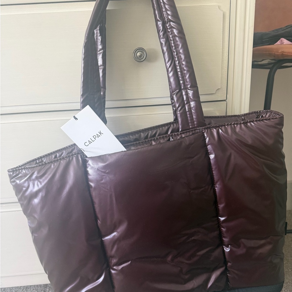 Calpak Glazed Cherry Expandable Laptop Tote